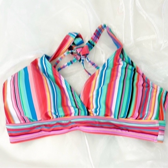 - Bikini Tops Next by Athena Women's Tavarua Stripe Sports Bikini Top 36B/C - Picture 5 of 7